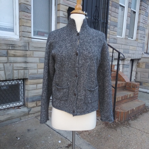 Eileen Fisher Sweaters - Eileen Fisher Wool & Alpaca Italian Yarn Knit Sweater in Grey Size Medium Petite